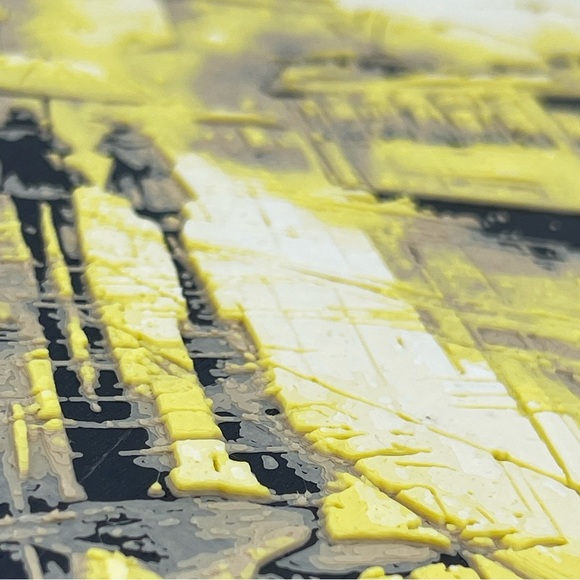 Tram Rainy Street Scene Wall Art, Textured Art - Picture 4 of 10